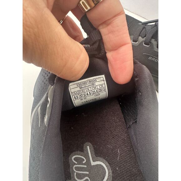 Brooks Women's Ghost 15 Neutral Running Shoe-Ebony/Black/Oyster Size 6.5 - Picture 5 of 6